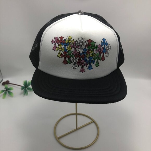 Chrome Hearts white hat with multicolored cross design - Picture 1 of 6